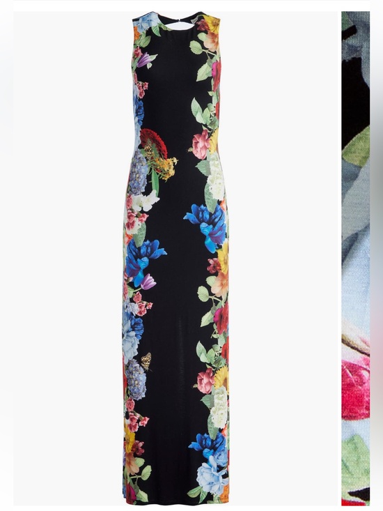 Alice + Olivia Dresses & Skirts - Alice + Olivia Delora Placed Floral Open Back Maxi Dress Size 4 New With Tag